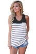 Sexy Stylish Striped Black Block Racerback Tank Top